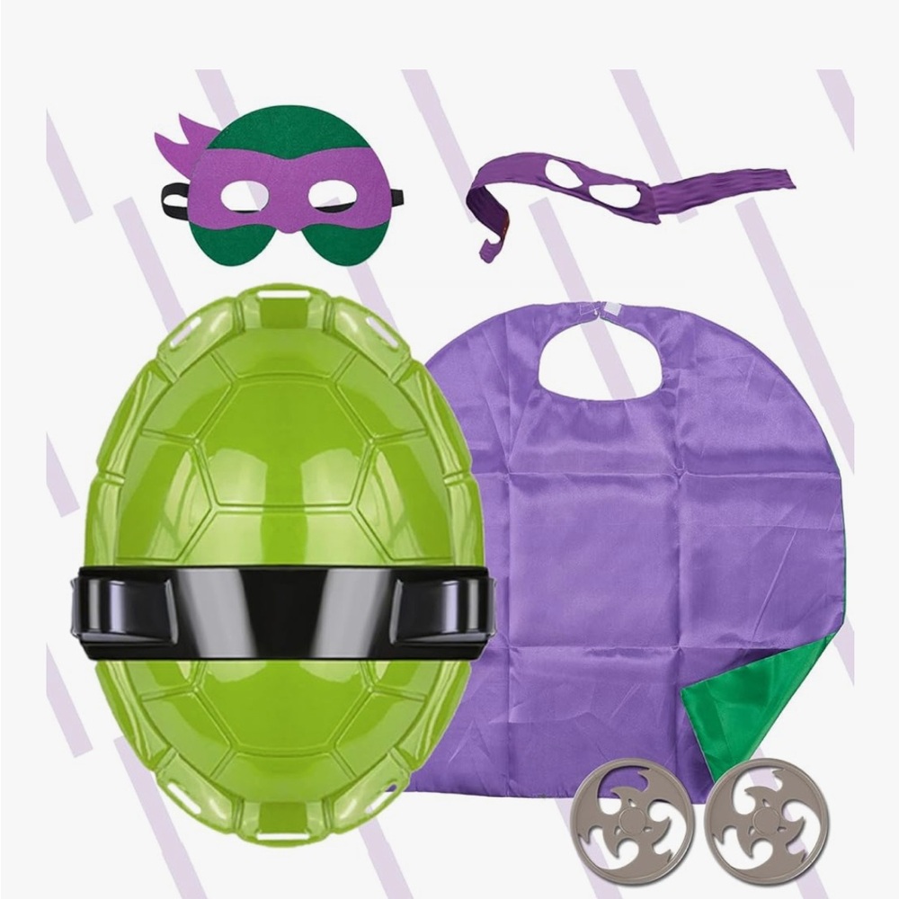 Kids Ninja Turtle Costume - shell and cape